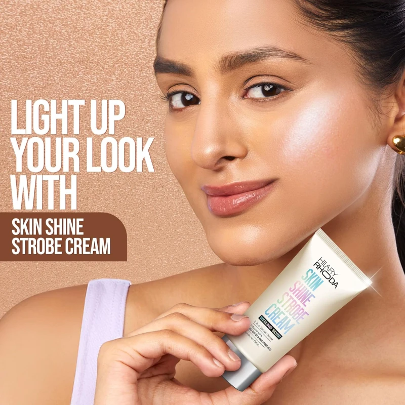 Hilary Rhoda Skin Shine Strobe Cream | 2 in 1 - Highlighter & Moisturiser | Shea Butter & Hyaluronic Acid | Intense Hydration | Weightless formula & Luminous Finish - 25ml (Pink Champagne - Shade 02) SH-7711 thumbnail 3
